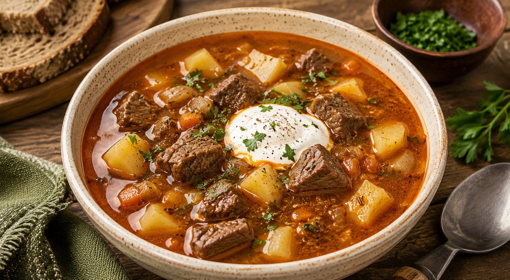 Beef soup with vegetables