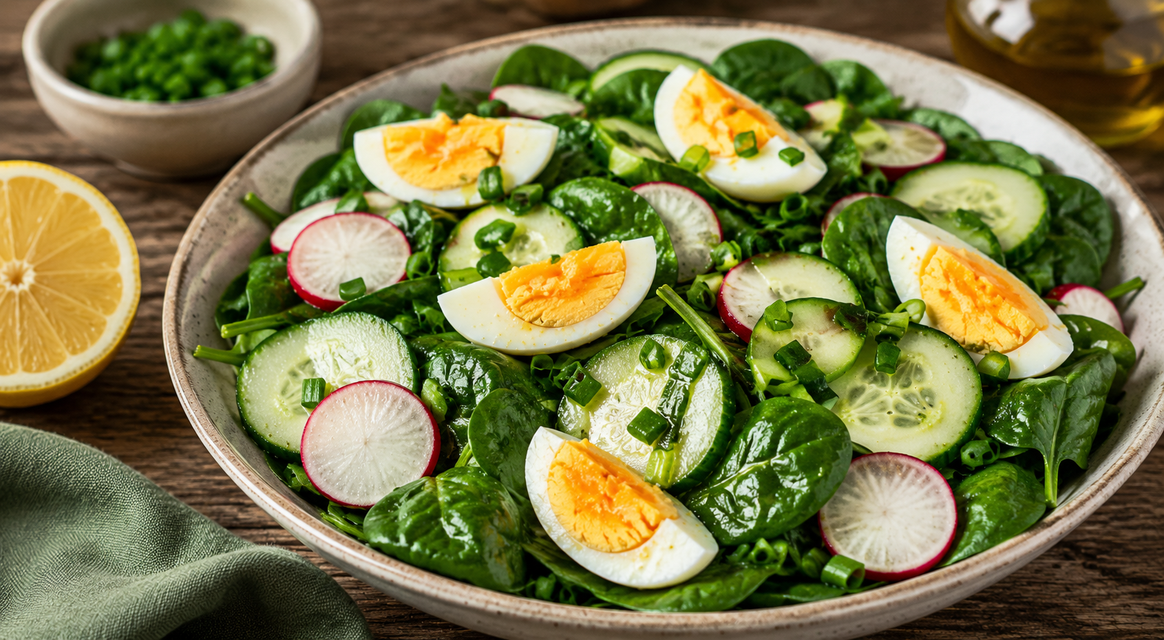 Fresh Spinach Salad with Eggs