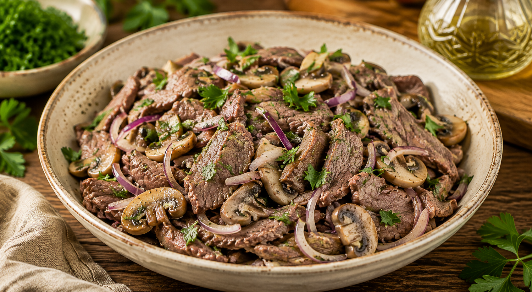 Classic Beef Tongue Salad with Mushrooms