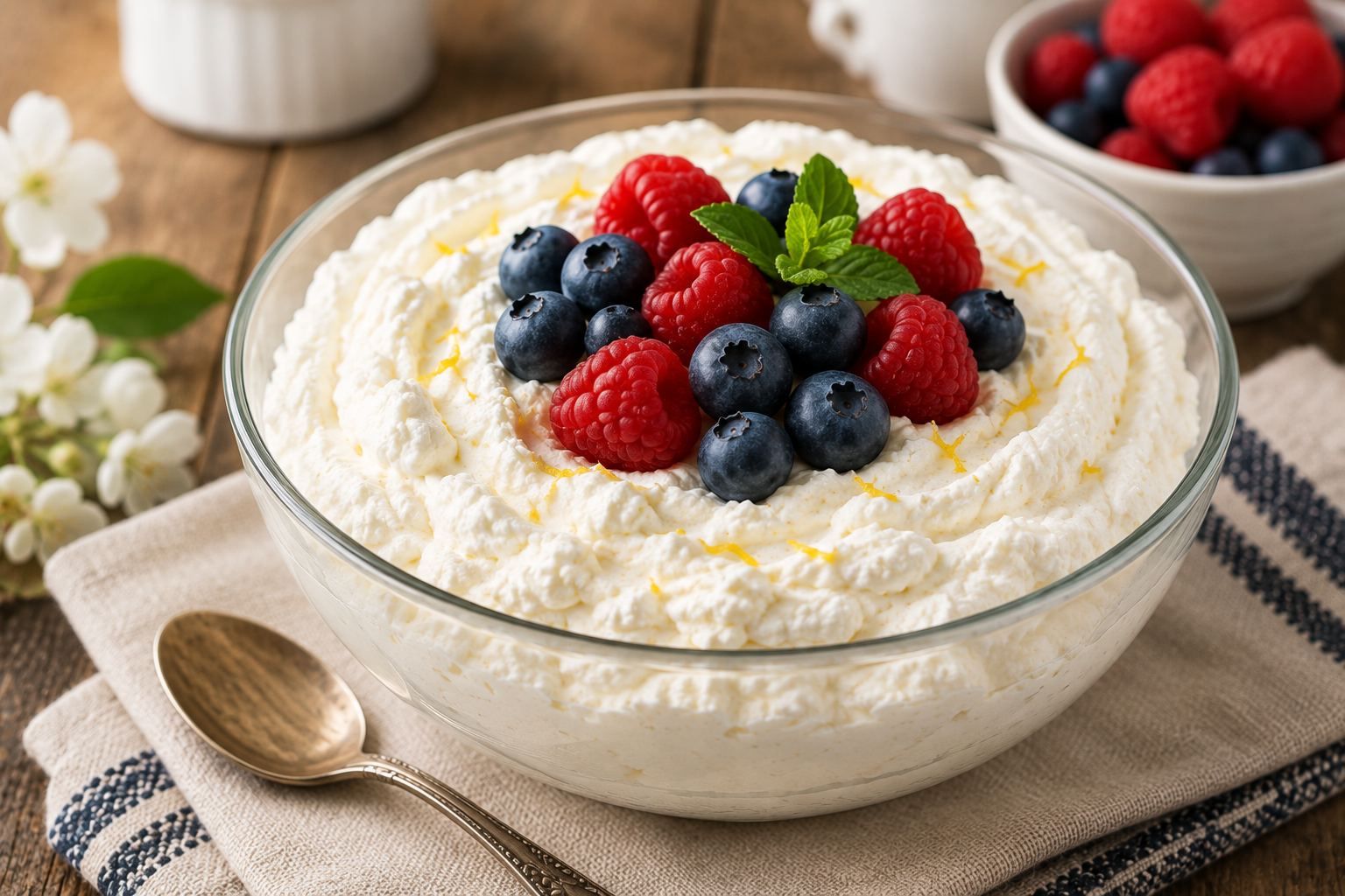 Creamy Cottage Cheese & Whipped Cream Dessert