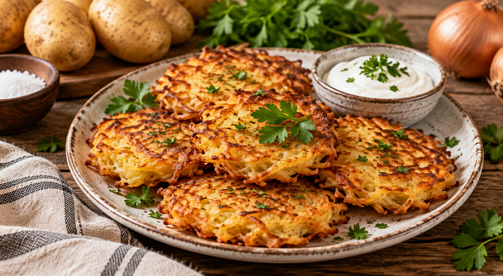 Crispy Grated Potato Pancakes