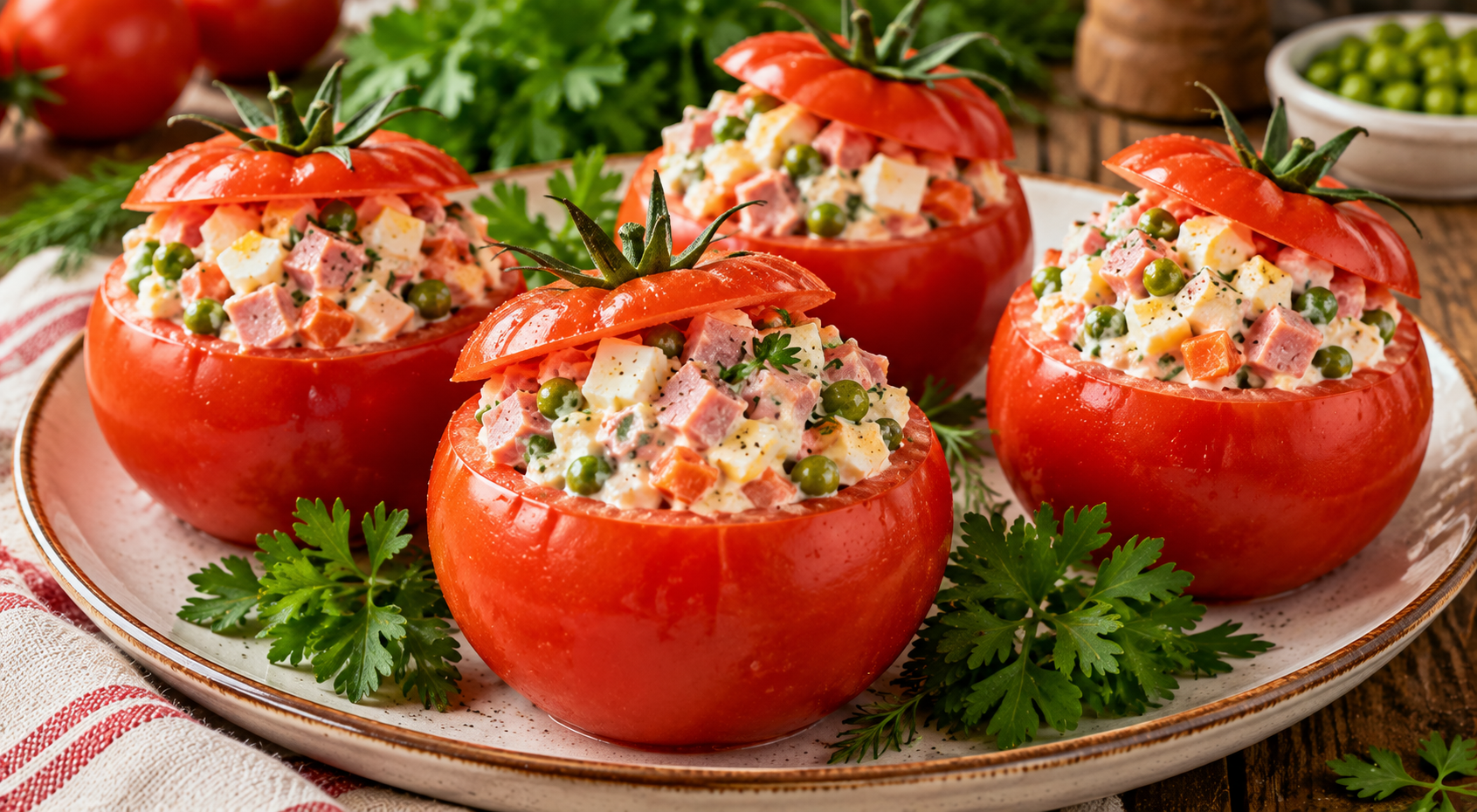 Tomatoes Stuffed with Ham Salad